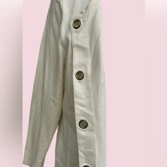 philosophy Cream Off White Light Knit Jacket Cardigan Large Lg - Picture 5 of 9